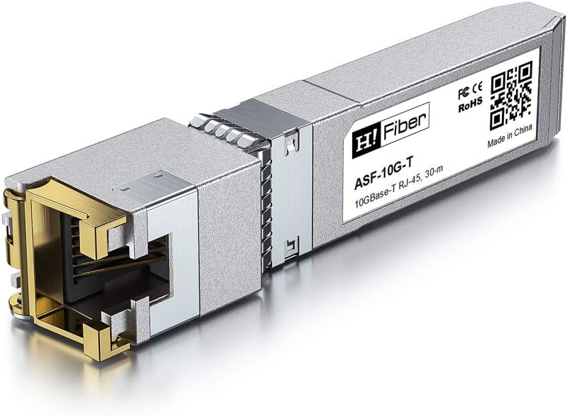 HYFIBER H!Fiber 10Gb SFP+ to RJ45 Module, 10Gbase-T Ethernet SFP+ Copper Transceiver Support 10G/5G/2.5G/1.25G, Compatible with Dell GP-10GSFP-T, TP-Link TL-SM5310-T, Ubiquiti, Unifi, Cat6a/Cat7,30m (98ft) - Image 1
